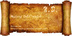 Nyiry Dévald névjegykártya